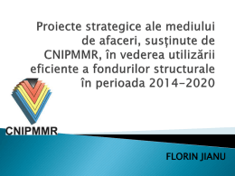 Proiecte strategice ale mediului de afaceri, sustinute de CNIPMMR