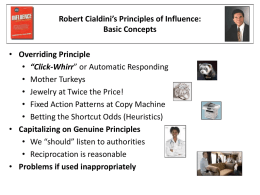 Robert Cialdini`s Principles of Influence
