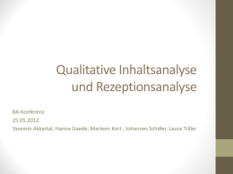 Qualitative Inhaltsanalyse und Rezeptionsanalyse