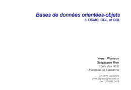 Bases de donn&eacute;es orient&eacute;es-objets: ODMG, ODL, et OQL