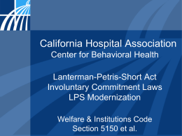 LPS Involuntary Commitment Laws Presentation