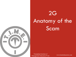 Anatomy of the 2G Scam