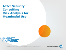 AT&T Security Consulting Risk Analysis for Meaningful use