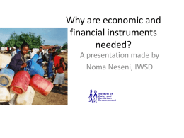 Why are economic and financial instruments needed? - AGW-Net