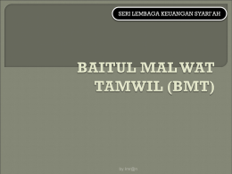Pengertian Baitul Mal wat Tamwil (BMT)