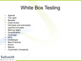 Need for White Box Testing