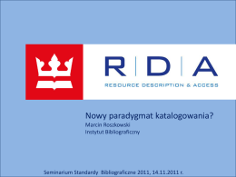 RDA : Resource Description & Access