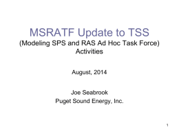 MSRATF Update to TSS, August 2014