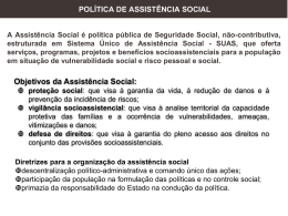 POLÍTICA DE ASSISTÊNCIA SOCIAL