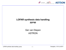 LOFAR synthesis data handling pyrap