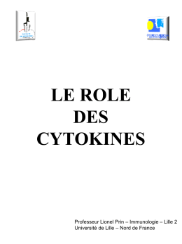 le role des cytokines