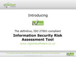 Information Security Risk Assessment Tool
