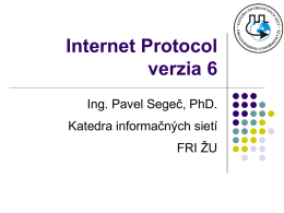 Prednaska_6_IPv6 - Katedra informačných sietí