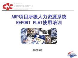 ARP项目所级人力资源系统REPORT PLAT使用培训
