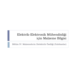 yalıtkanlar - Erciyes Üniversitesi | Elektrik Elektronik Mühendisliği