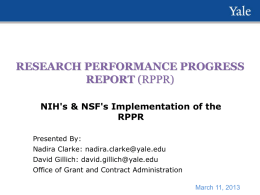 RPPR - Office of Research Administration