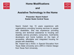 Home Modification and Assistive Technology in the Home