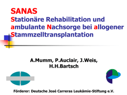 SANAS Stationäre Rehabilitation und ambulante Nachsorge bei