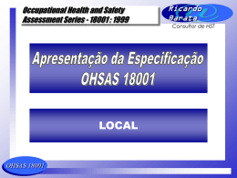 Apresentação da OHSAS 18001