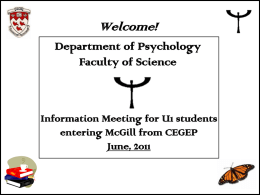 Orientation Slides for New SCIENCE Majors in