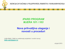 Izmjene IPARDA za mjere 101 i 103 APPRRR