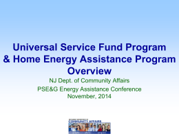 (USF) Program & Low Income Home Energy Assistance