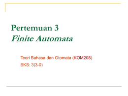 Pertemuan 3 Finite Automata