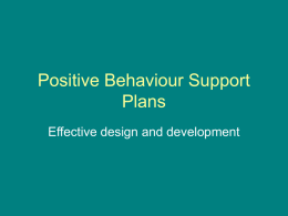 Positive Behaviour Support Plans
