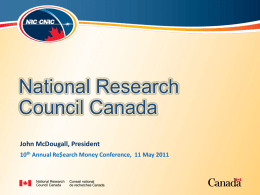 National Research Council John McDougall