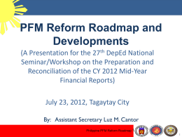 PFM ROADMAP - Accounting Division