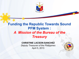 PAGBA-Funding the Republic Towards Sound PFM System