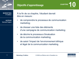 CHAPITRE 10 La communication marketing intégrée