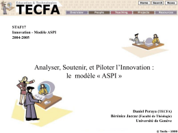 Innovation - TECFA - Université de Genève