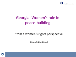 Women`s role in peacebuilding