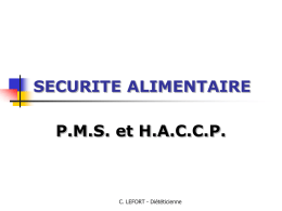 SECURITE ALIMENTAIRE PMS et HACCP