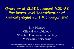 Presentation - Wisconsin State Laboratory of Hygiene
