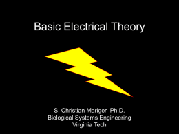Basic Electrical Theory - Biological Systems Engineering home