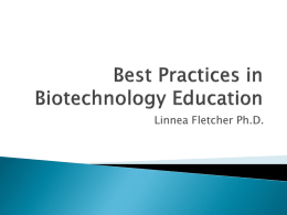 Best Practices in Biotechnology Education