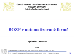 Přednáška systému BOZP ve formátu PowerPoint