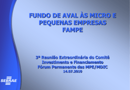 FAMPE - Forum Permanente MPE - Apresentação reunião Comite IF