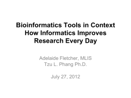 Lecture - Computational Bioscience Program