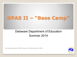 Power Point Presentation from 2014 DPAS “Base Camp”