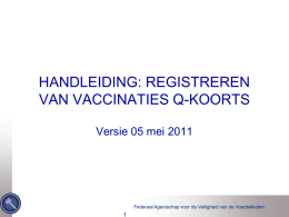 Handleiding registratie van vaccinaties in Sanitel