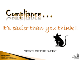 Compliance Powerpoint - Office of Animal Resources