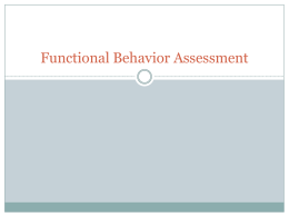 Tools for Functional Behavior Assessment and Behavior Support