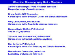 Powerpoint presentation of the Chemical Oceanography Unit