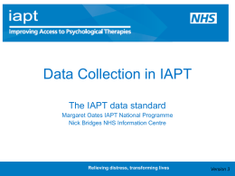 IAPT Data Standard Workshop Presentation
