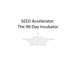 SEED Accelerator: The 90