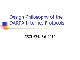 Design Philosophy of the DARPA Internet Protocols