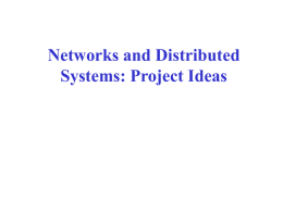 Networks and Distributed Systems: Project Ideas